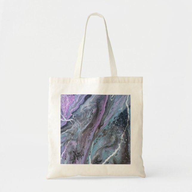 Abstract Purple & Teal Flow Tote Bag (Front)