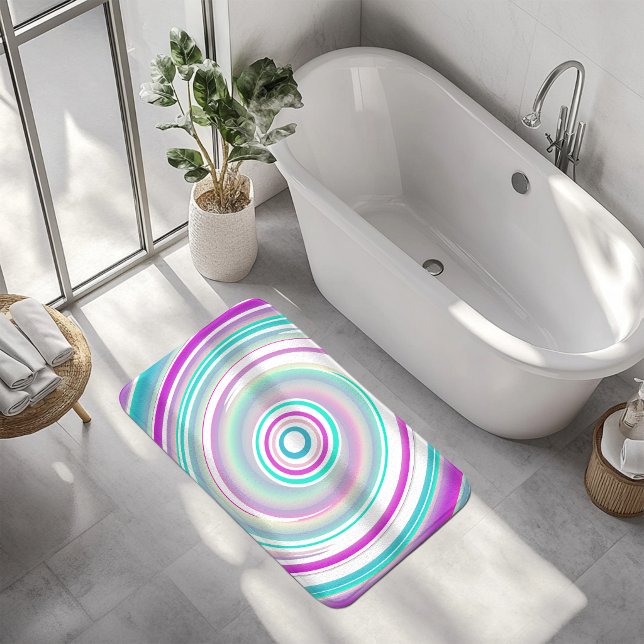 Abstract Purple Teal Spiral Bath Mat (Creator Uploaded)