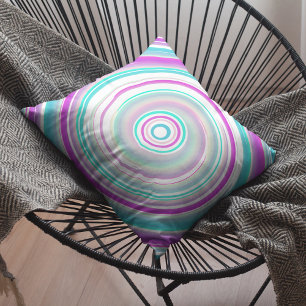 Abstract Purple Teal Spiral Cotton Pillow
