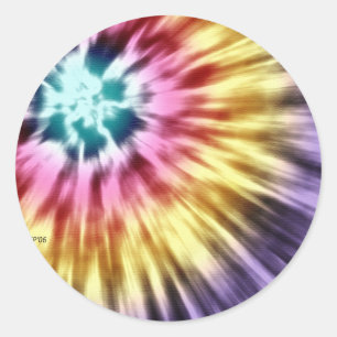 Abstract Purple Tie Dye Classic Round Sticker