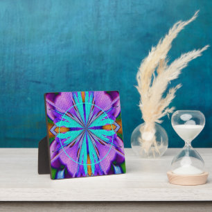 Abstract Purple Turquoise Add Your Own Photo Plaque