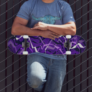 Abstract Purple Wave Skateboard