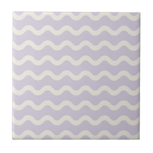 Abstract Purple Wavy Stripe Minimalist Home Accent Tile
