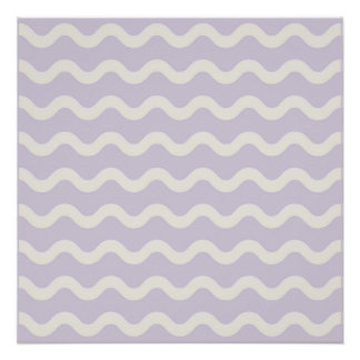Abstract Purple Wavy Stripe Minimalist Wall Art 