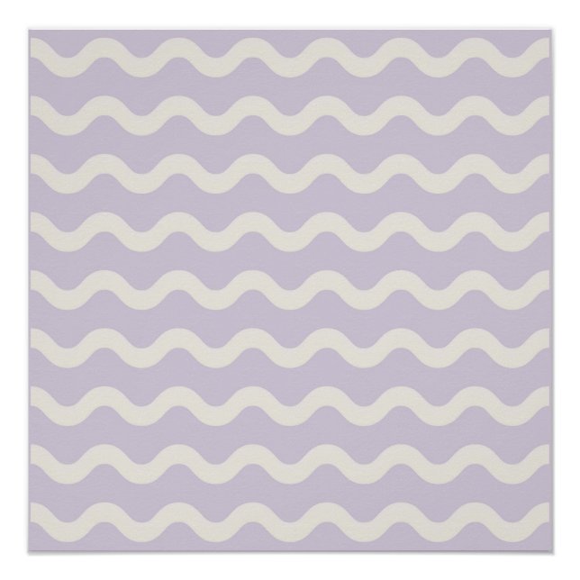 Abstract Purple Wavy Stripe Minimalist Wall Art  (Front)
