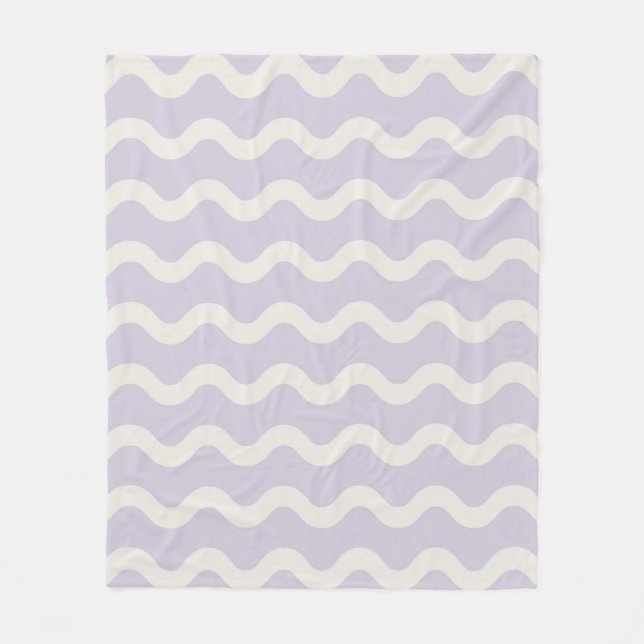 Abstract Purple Wavy Stripe Modern Spring Summer  Fleece Blanket (Front)