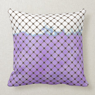 Abstract Purple, White, Bronze Pattern Cushion