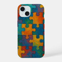 Abstract Puzzle Pieces Seamless Pattern 