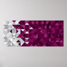 Abstract Qatar Flag, Qatari Colours Poster