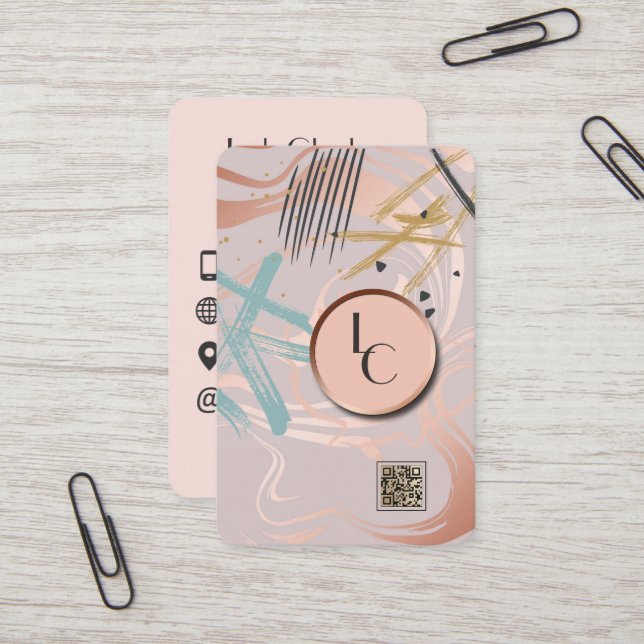 abstract qr code designer business card (Front/Back In Situ)