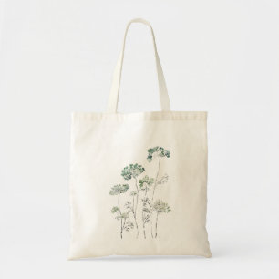 abstract queen anns lace green tote bag