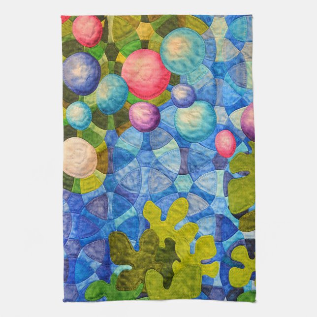Abstract Quilt Pattern   Tea Towel (Vertical)