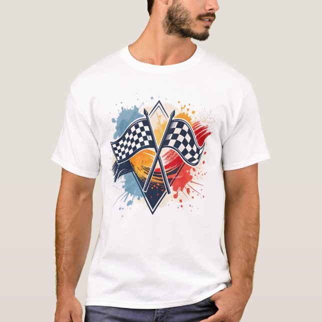 Abstract Racing Flag Graphic for T-Shirts (Front)