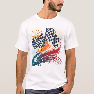 Abstract Racing Flags Logo Design T-Shirt