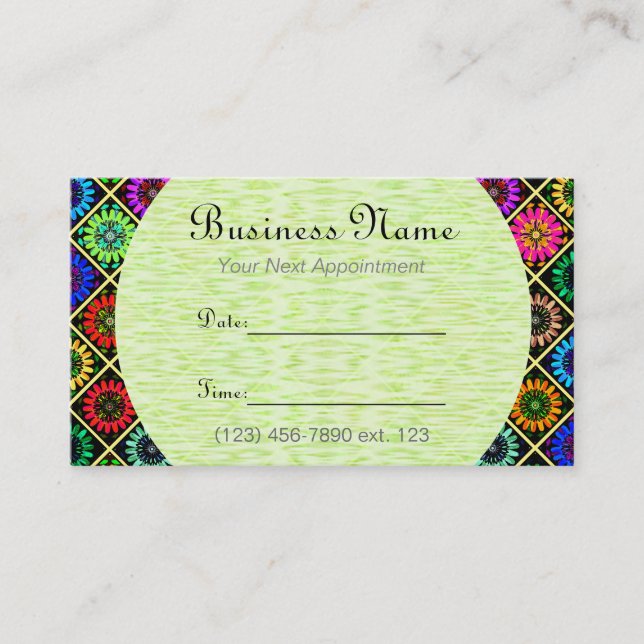 Abstract Radiant Flowers Surreal Bloom/ Appointment Card (Front)