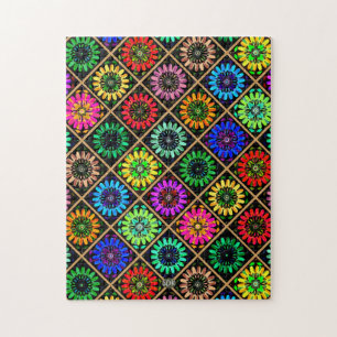 Abstract Radiant Flowers with Surreal Blooms Jigsaw Puzzle