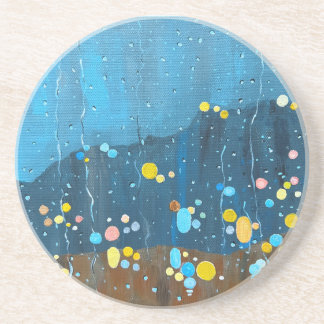 Abstract Rain Painting Coaster