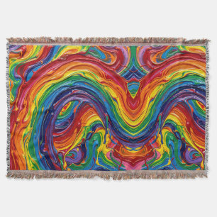 Abstract Rainbow Arc Bridge Blankets