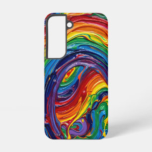 Abstract Rainbow Arc Melting Paint Samsung Cases