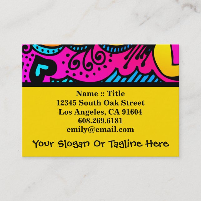 Abstract Rainbow Art High Fashion Boutique Design Business Card (Front)