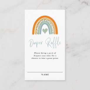 Abstract Rainbow Baby Boy Diaper Raffle Business Card