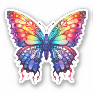 Abstract Rainbow Butterfly Watercolor Artwork