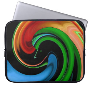 Abstract Rainbow Cartoon Face Laptop Sleeve