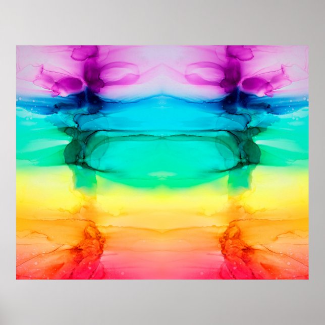 Abstract rainbow colourful background, wallpaper.  poster (Front)