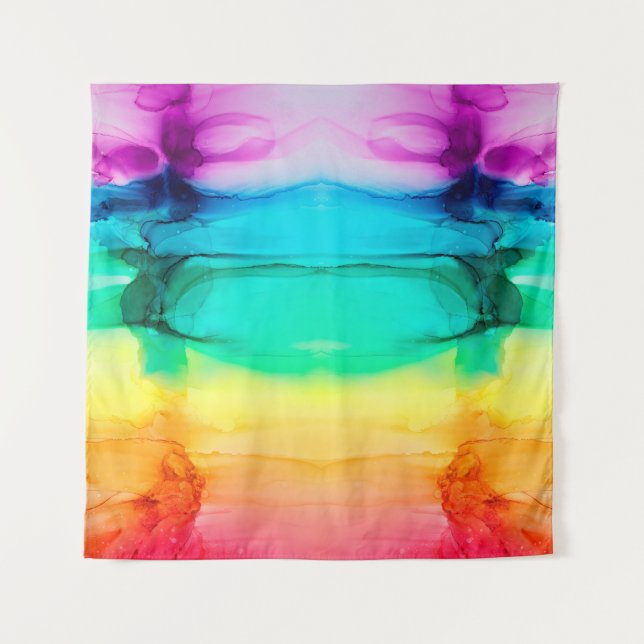 Abstract rainbow colourful background, wallpaper.  tapestry (Front)