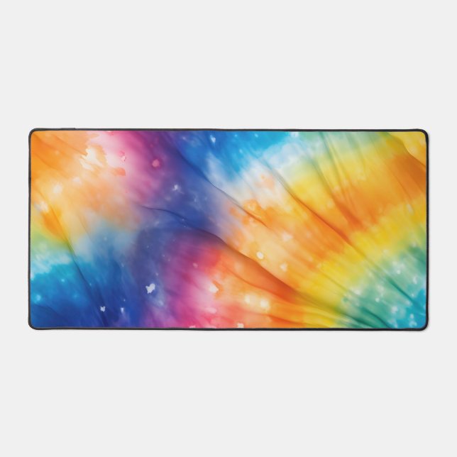 Abstract Rainbow Colours Design Desk Mat (Front)