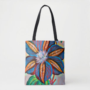 Abstract Rainbow Flower colorfull original art Tote Bag