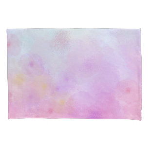 Abstract Rainbow Flowers in Watercolor Pillowcase