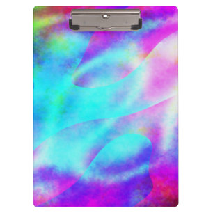 Abstract Rainbow Flowing Stripe Design Clipboard