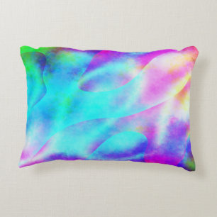 Abstract Rainbow Flowing Stripe Design Decorative Cushion