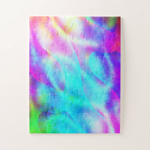 Abstract Rainbow Flowing Stripe Design Jigsaw Puzzle