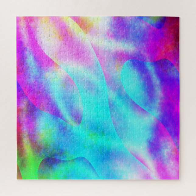 Abstract Rainbow Flowing Stripe Design Jigsaw Puzzle (Vertical)