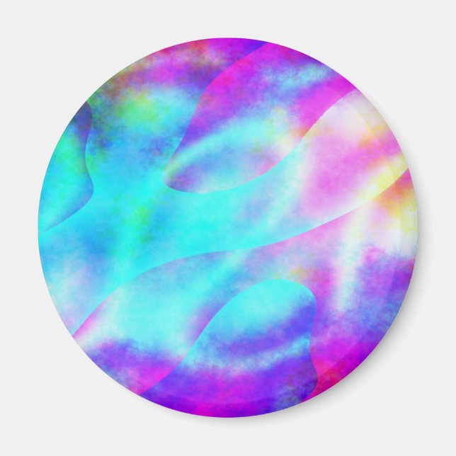 Abstract Rainbow Flowing Stripe Design Magnet (Front)