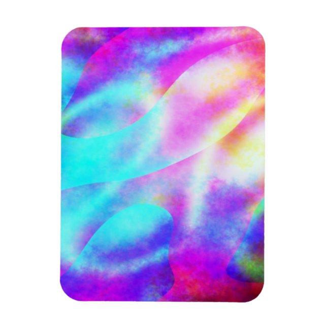 Abstract Rainbow Flowing Stripe Design Magnet (Vertical)