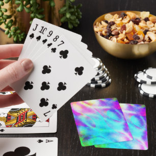 Abstract Rainbow Flowing Stripe Design Playing Cards