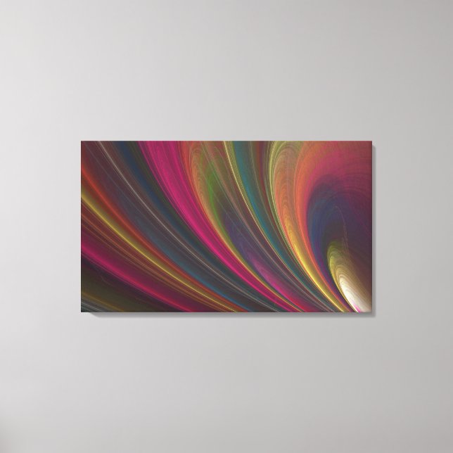Abstract Rainbow Fractal Wrapped Canvas Print (Front)