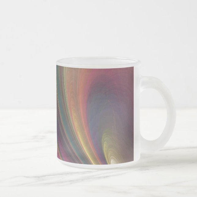 Abstract Rainbow Frosted Glass Mug (Right)