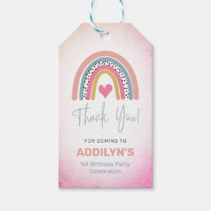 Abstract Rainbow Girls Birthday Party Thank You Gift Tags