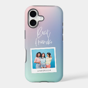 Abstract rainbow gradient best friends photo