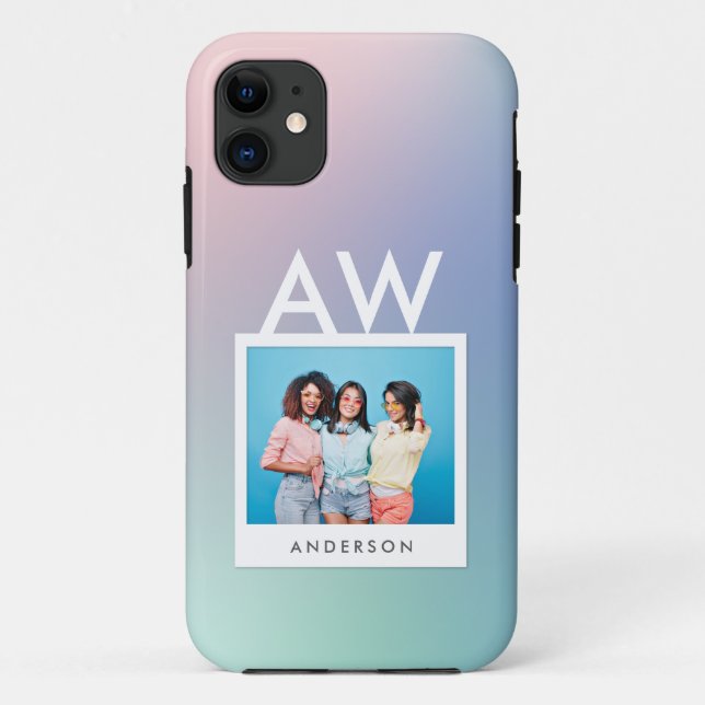 Abstract rainbow gradient best friends photo Case-Mate iPhone case (Back)