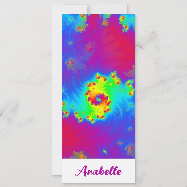 Abstract Rainbow Gradient Fractal Bookmark (Front)