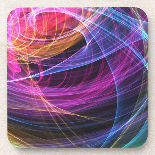 Abstract Rainbow lights vortex lights Coaster (Front)