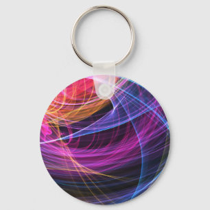 Abstract Rainbow lights vortex lights Key Ring