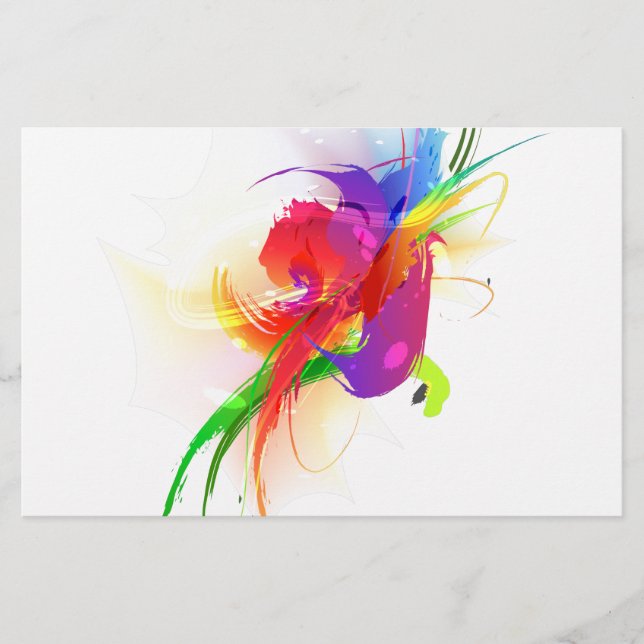 Abstract Rainbow Lorikeet Paint Splatters (Front)