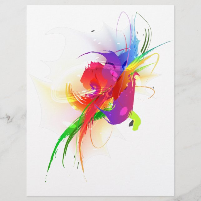 Abstract Rainbow Lorikeet Paint Splatters (Front)