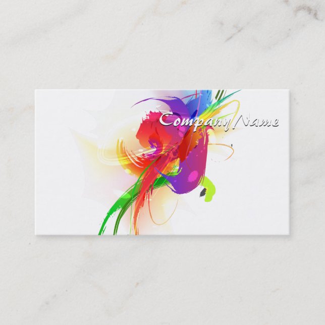 Abstract Rainbow Lorikeet Paint Splatters Business Card (Front)